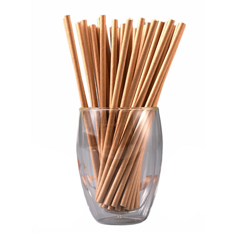 100% Biodegradable Kraft Paper Straws