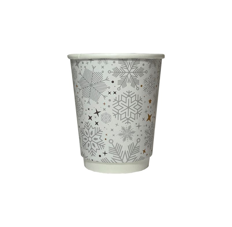 8oz Recyclable Christmas Paper Coffee Cup – Box of 500