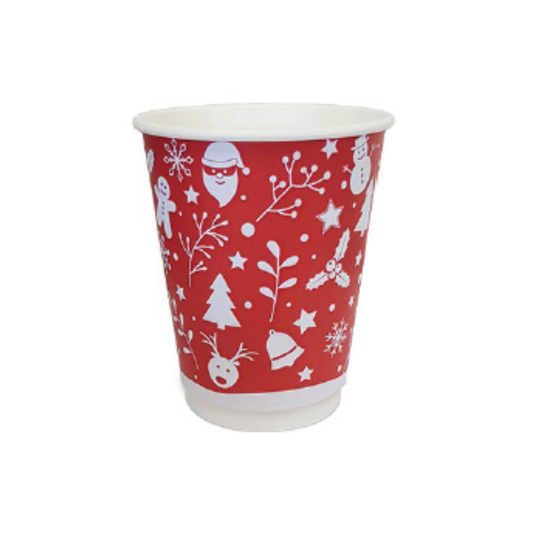 12oz Recyclable Christmas Paper Coffee Cup – Box of 500
