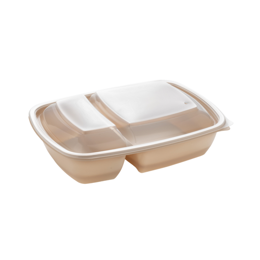 2-Compartment 23 x 17 cm Rectangular Containers - Box of 300