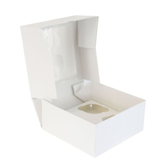 4 Cupcake / Muffin Box with Holder Inserts - Pack of 100