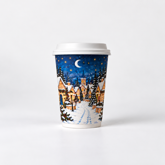 12oz Recyclable Christmas Paper Coffee Cup – Box of 500