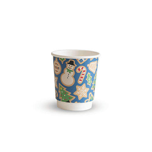 Vegware 8oz Double Wall Christmas Cup - Box of 500