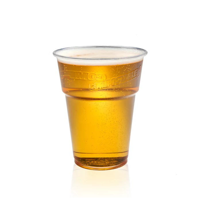 Clear Compostable Plastic Pint Glass - Box of 700
