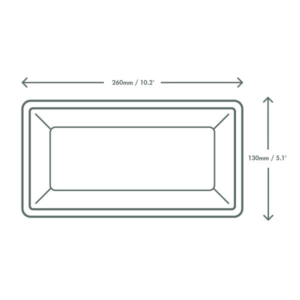Vegware 10 x 5in Bagasse Rectangle Plate - Pack of 500