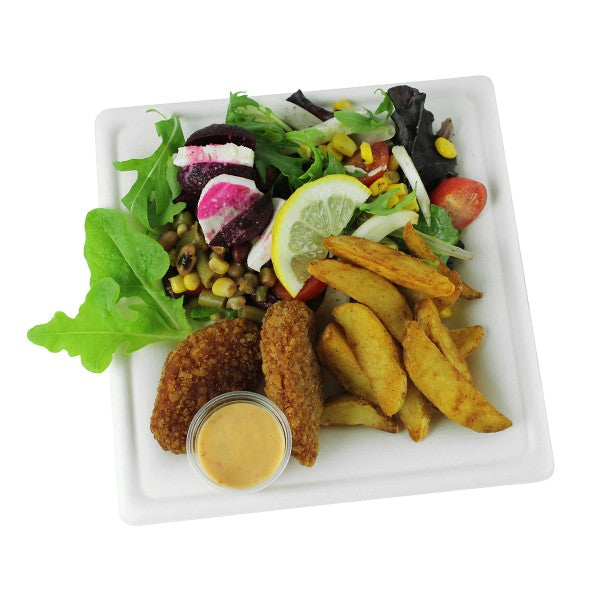 Vegware 8in Square Bagasse Plate - Pack of 500