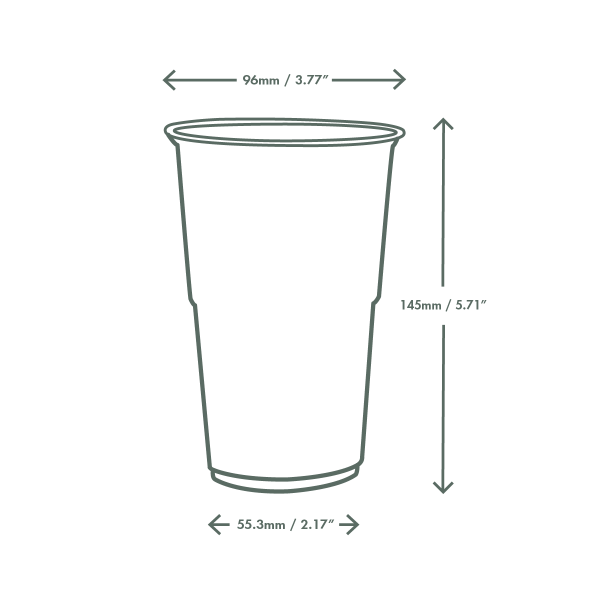 Vegware Compostable CE Marked PLA Pint Cup – Box of 1000