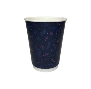 Recyclable Christmas Paper Coffee Cup 12oz