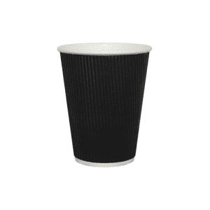 8oz Recyclable Black Ripple Coffee Cup